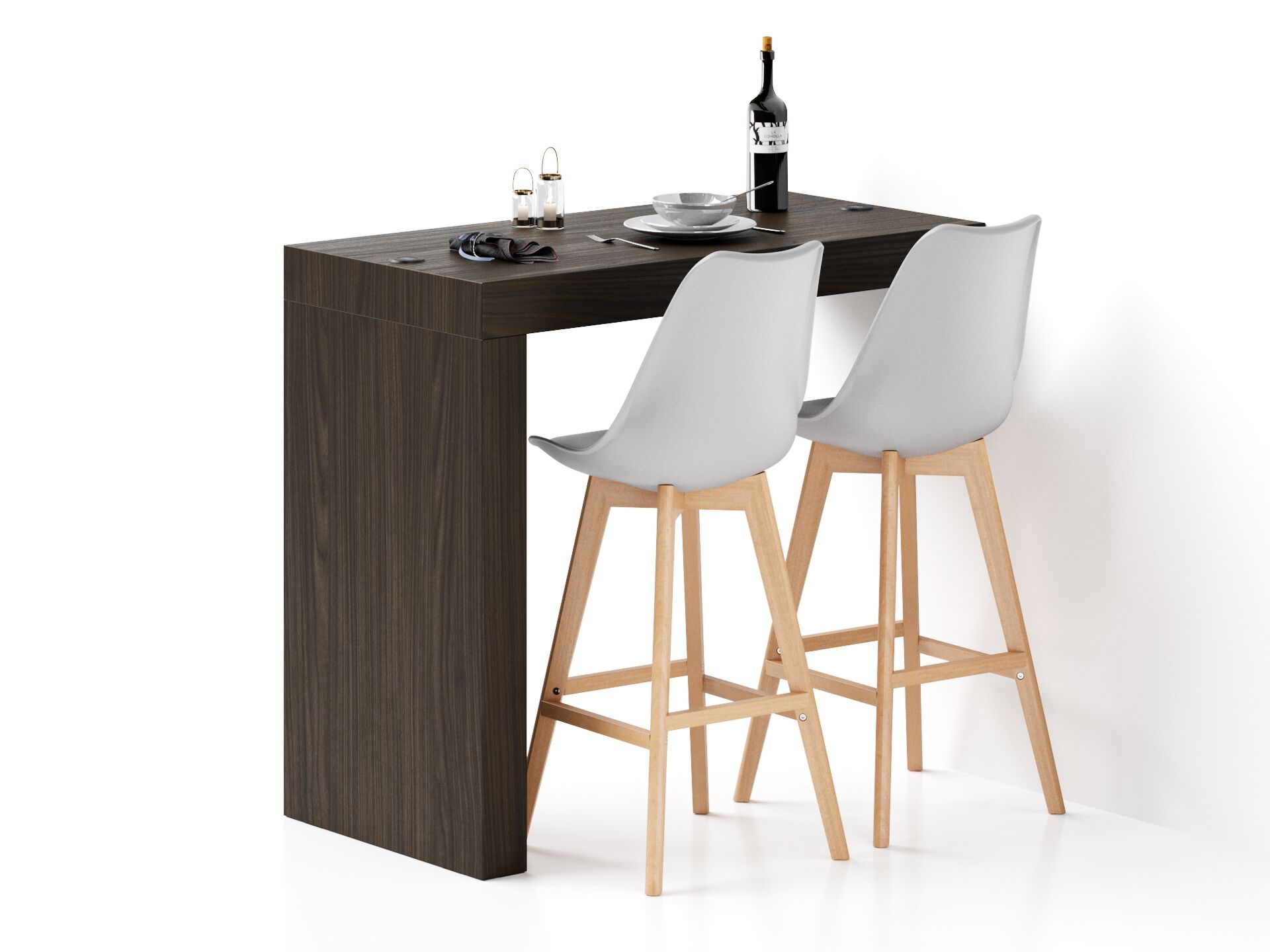 Высокий стол на полуострове в меламине с беспроводным зарядным устройством Mobili Fiver Evolution ARCH-00028433