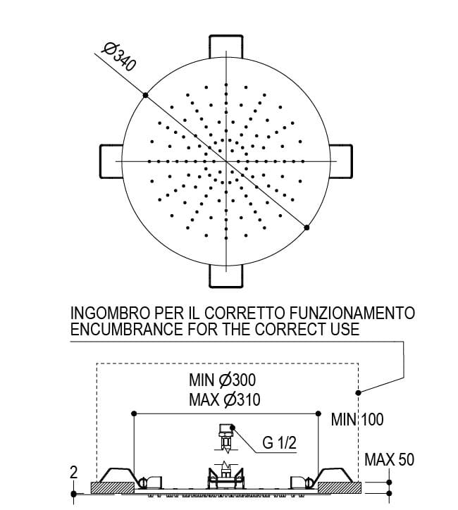 Круглая душевая головка из нержавеющей стали Ritmonio 75T001 ARCH-00005027 - Вид №1