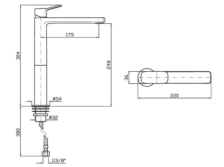 Однорычажный смеситель для раковины без слива с аэратором Zucchetti Brim ARCH-00054152 - Вид №4