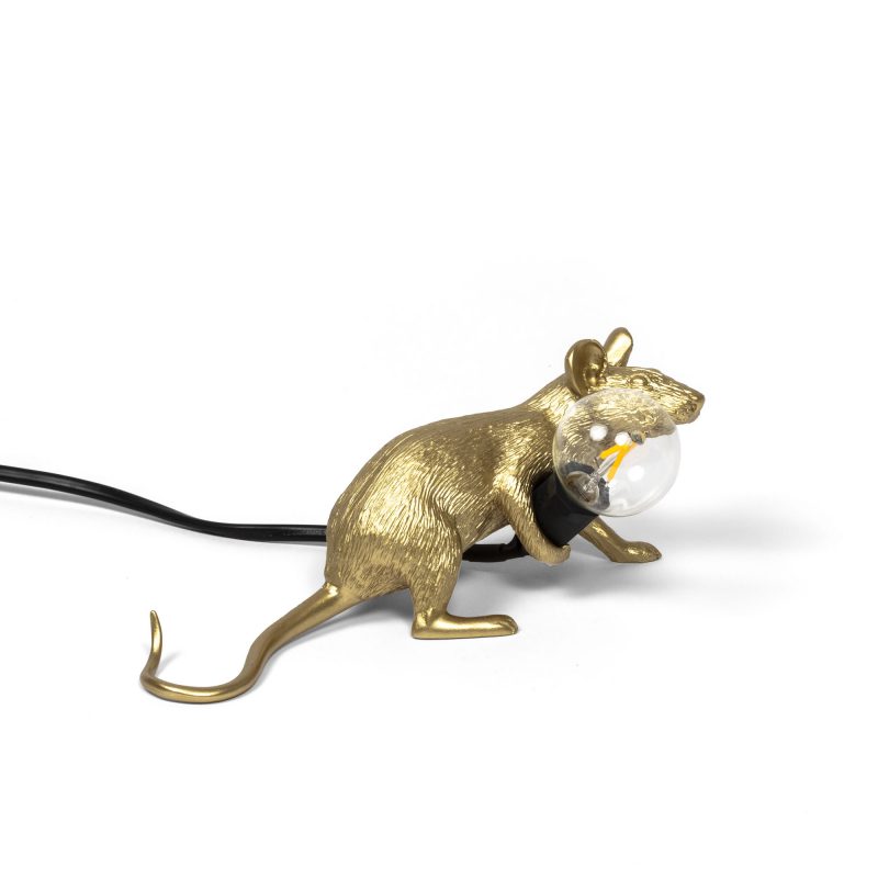Настольная лампа 8,1х6,2 см золотая Mouse Lamp Gold Lop 15072 GLD SELETTI ЖИВОТНЫЕ, МЫШЬ 00-3882459 Золото  - Вид №4