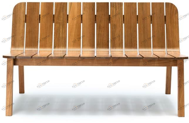 Feelgood Designs Скамья из тика со спинкой Nyord sun-id-1447532