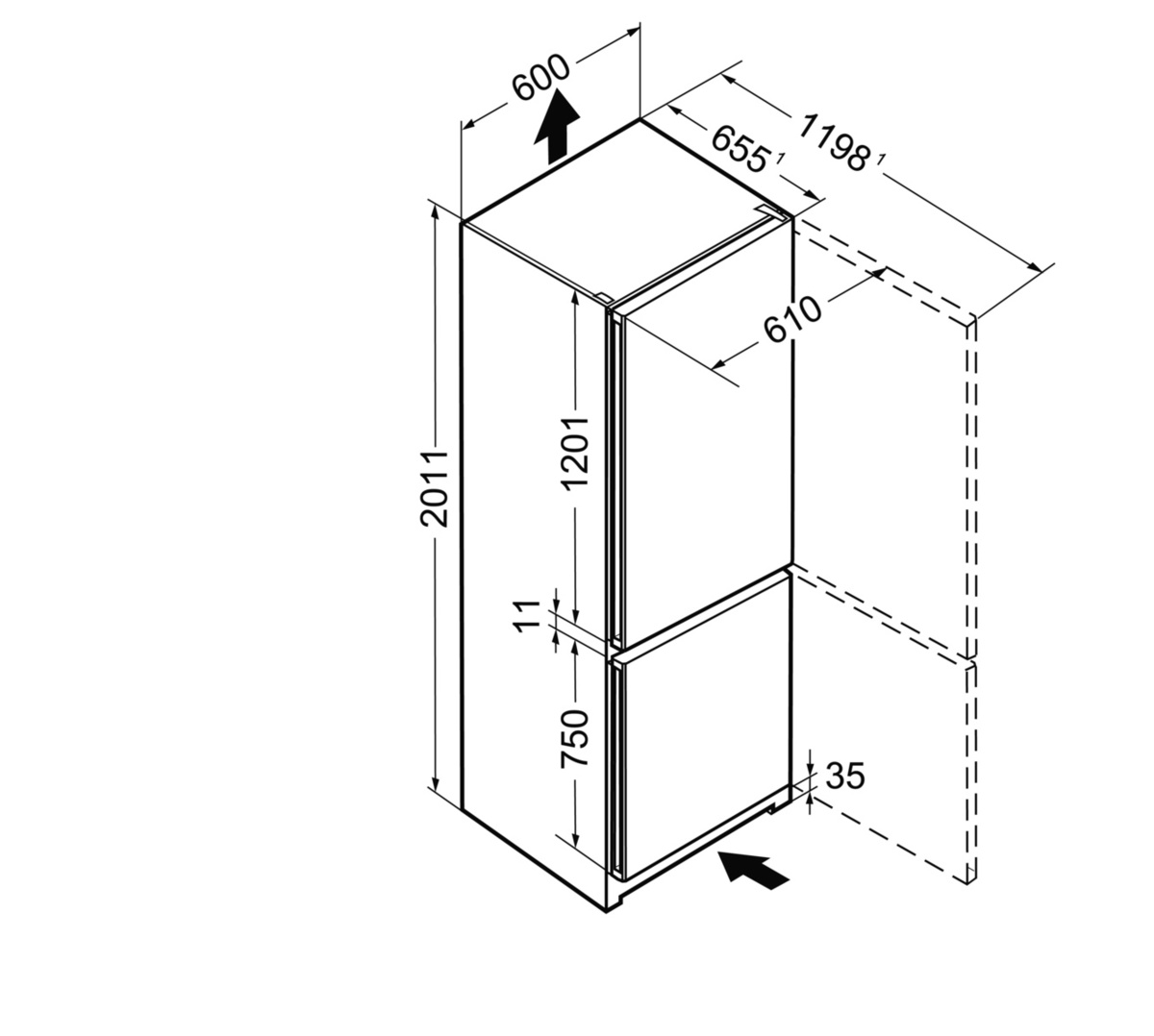 CNP 4813-23 001 Холодильники / высота 200см, no frost, 3 контейнера мк, a++, белый Liebherr Liebherr Comfort  - Вид №9