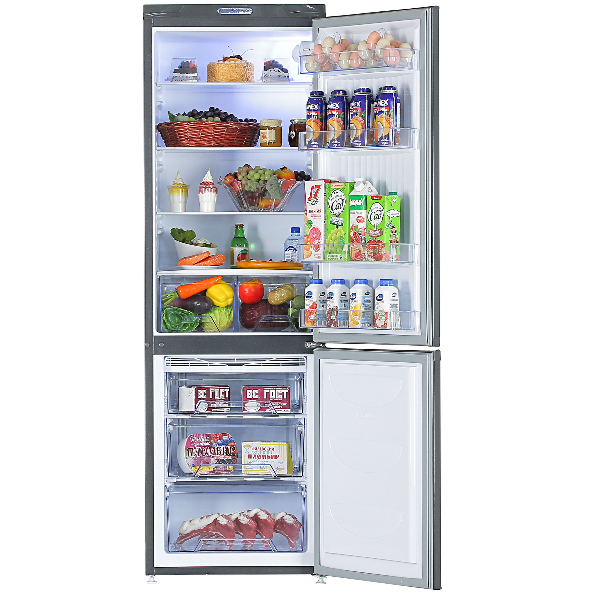 1229490 Холодильник с морозильником   DON R-291 G черный STDN-0081450 - Вид №5