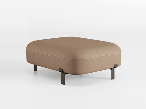 Кожаный квадратный пуф