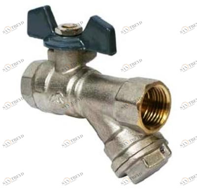 Кран шаровый 1/2 Vs В г/г баб с косым фильтром AQL 1161  AQL 1161 AQUALINK 181244