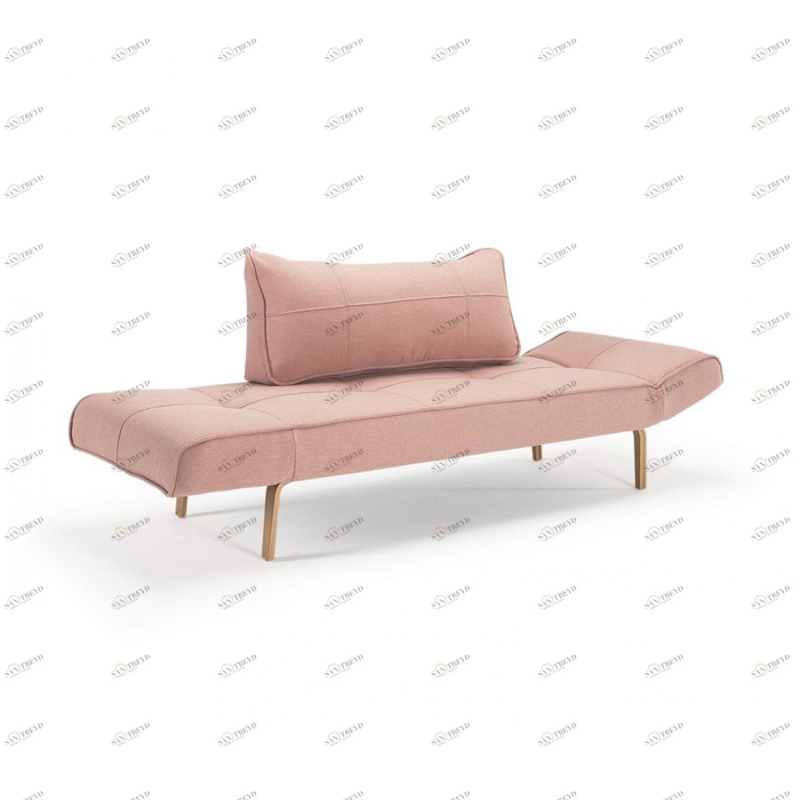 Кушетка-трансформер Zeal c ножками Bow из дуба, дымчатая роза Innovation Living ZEALS2