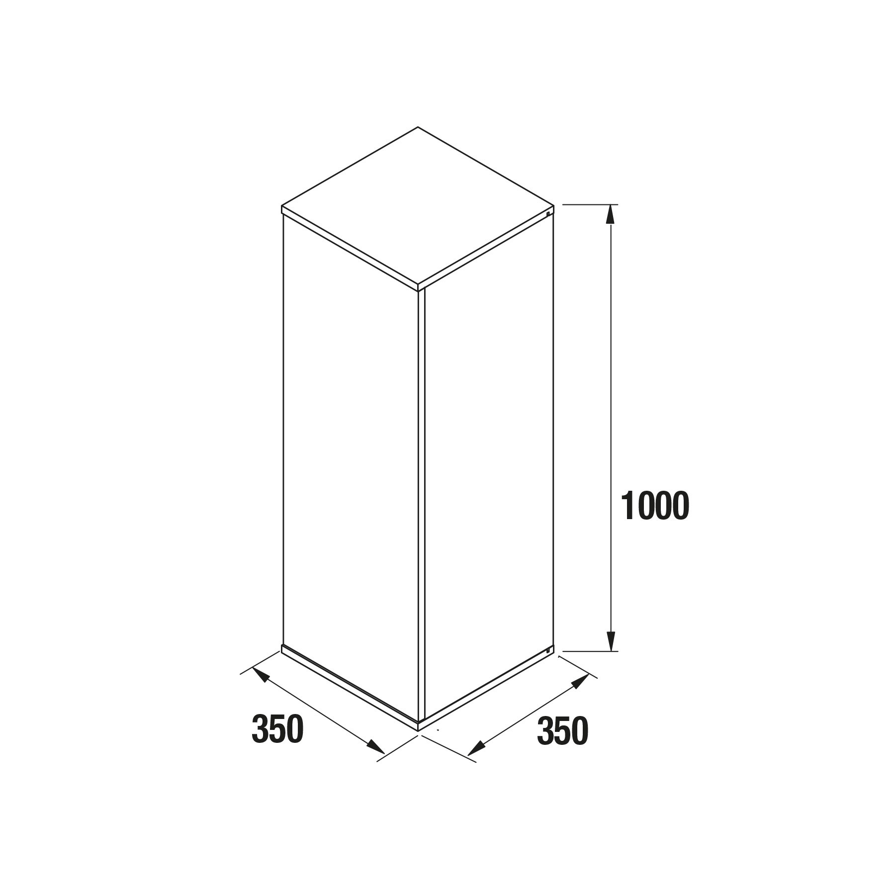 24735 SALGAR Модуль АЛЬЯНС 1000 двусторонний 1 дверный SBIANCATO 352 x 1000 x 352 мм Sbiancato  - Вид №1
