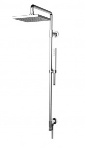 810 / Q Душевая колонка с высоким подключением воды, дивертер, мм. Квадратная лейка душа 200x200, раздвижная опора для душа, ручной душ и мм. Шланг двойной блокировки 1500. Bongio Wellness