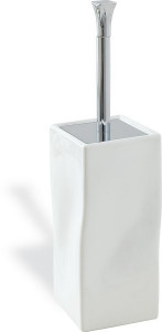 PR796(08-BI) Stil Haus Prisma, напольный керамический ёрш, цвет хром - белая керамика