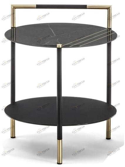 Frigerio Salotti Круглый высокий столик с журнальной полкой Kevin sun-id-1402105