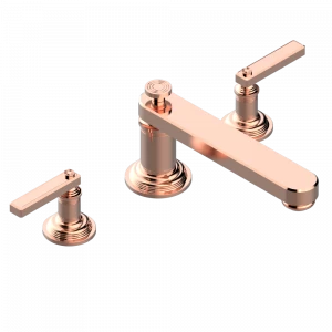 U9B-25SGB Смеситель для ванны на 3 отверстия, устанавливаемый на борту - низкий излив СУПЕР ГОЛИАФ Thg-paris West Coast с металлическими ручками-рукоятками Розовое золото