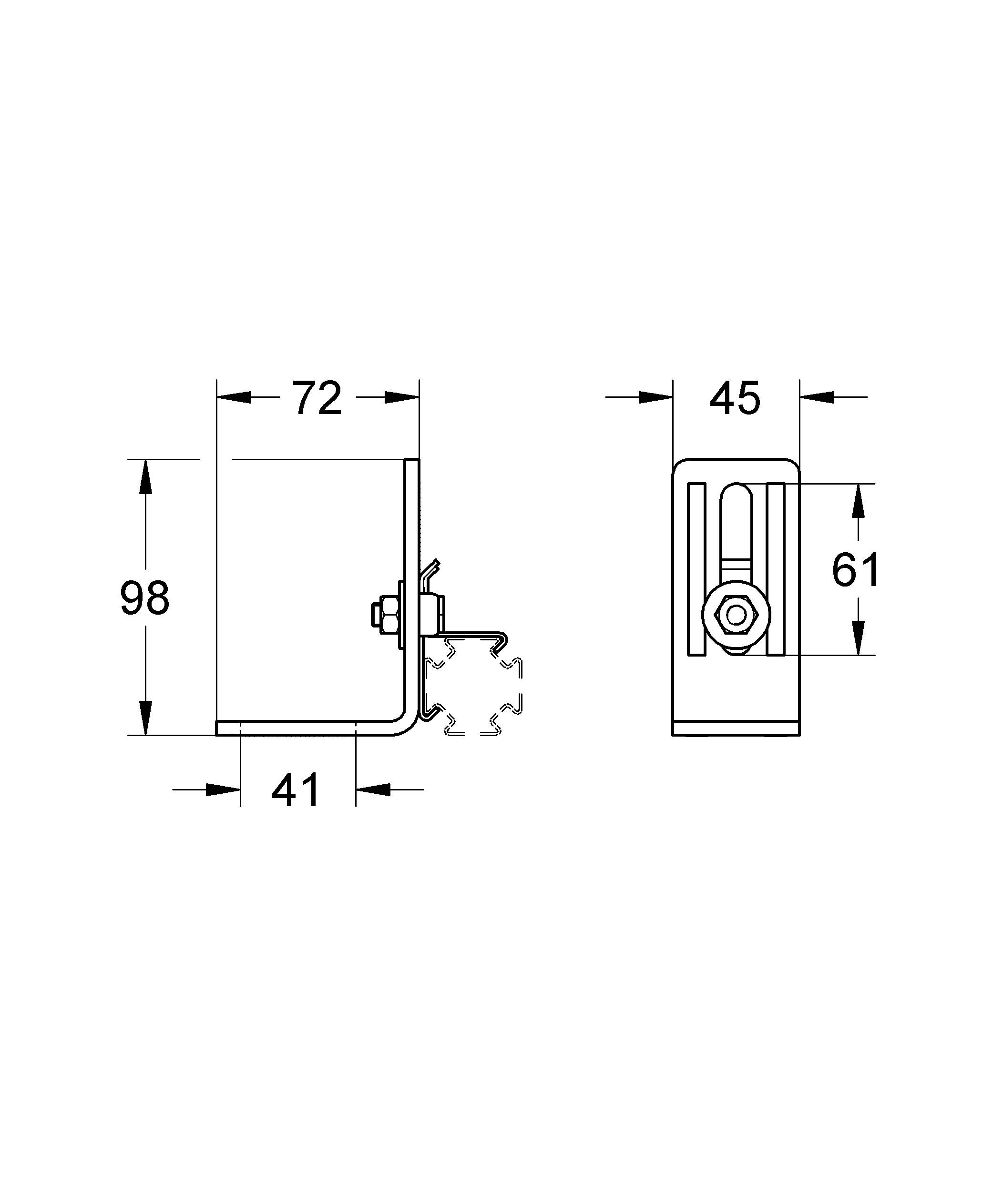 Угловой элемент для монтажа к полу или стене GROHE Rapid Pro (39023000) - Вид №1