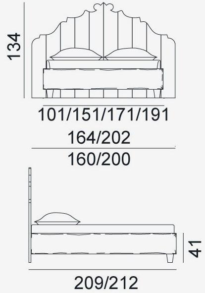 Gervasoni Двуспальная кровать со съемным чехлом из ткани Gray sun-id-1492837 - Вид №5