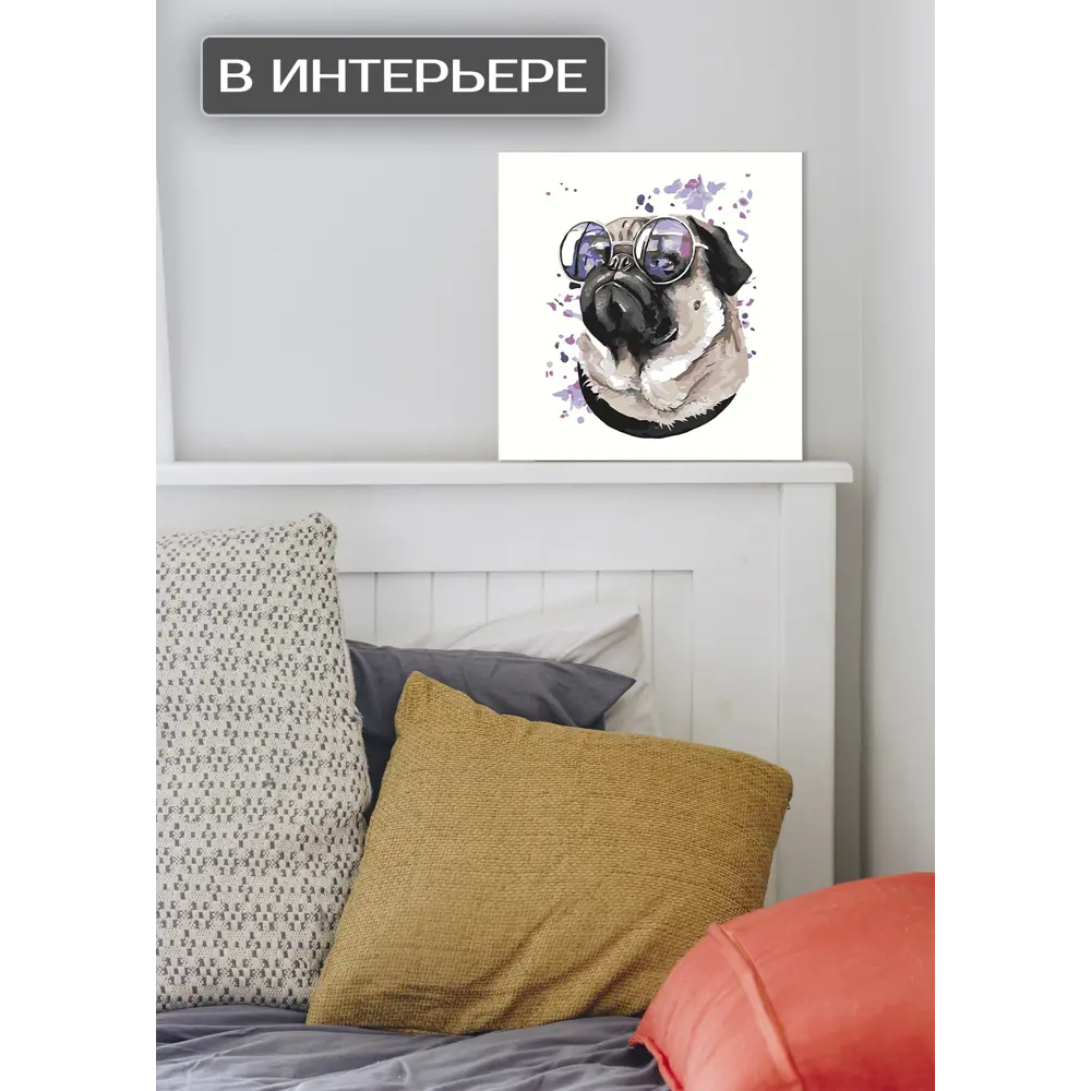 Картина на холсте Мопс 30x30 см 87233241 STLM-2101025 FBRUSH  - Вид №2