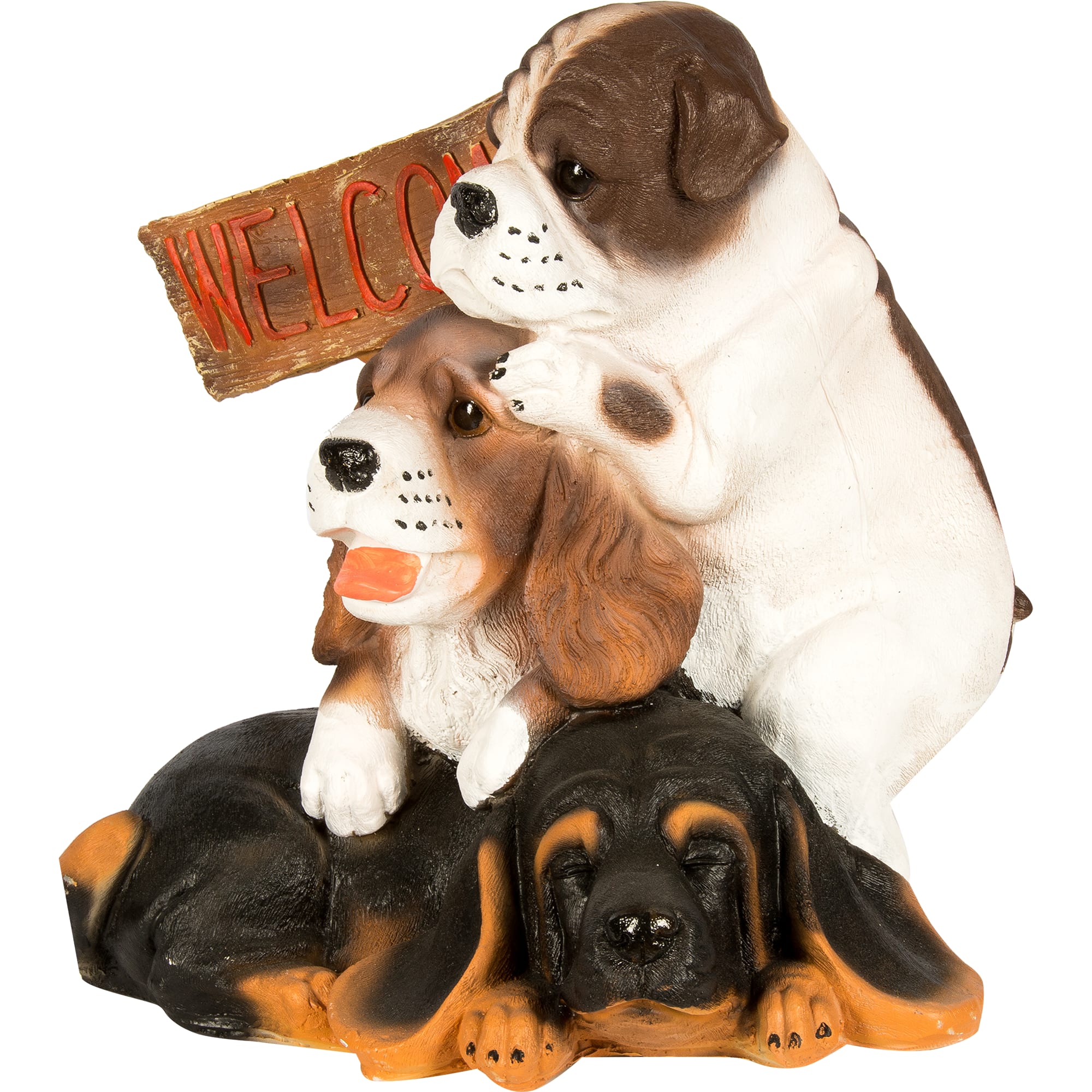 82199706 Фигура садовая «Щенки с табличкой Welcome» высота 42 см Santreyd  - Вид №2