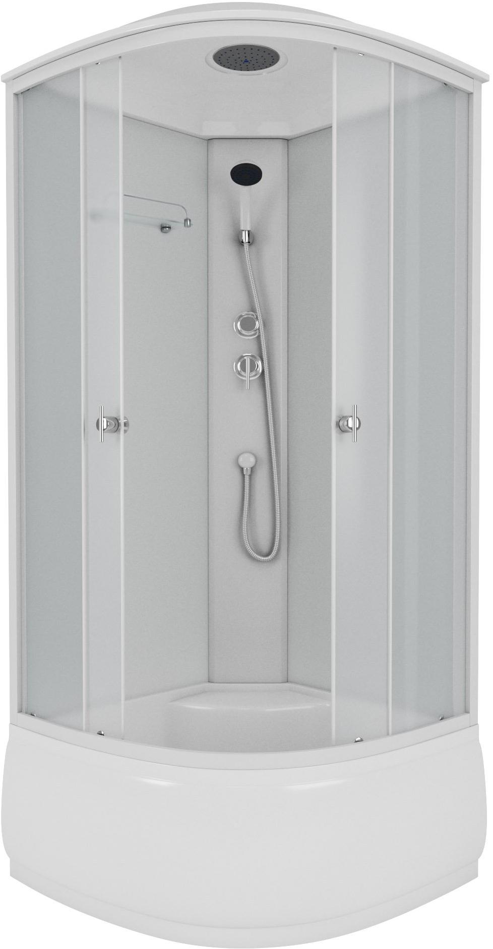 Душевая кабина NG- 8308-14 (900х900х2100) высокий поддон(40см), стекло МАТОВОЕ белые профиля Niagara ECO 83081424 - Вид №1