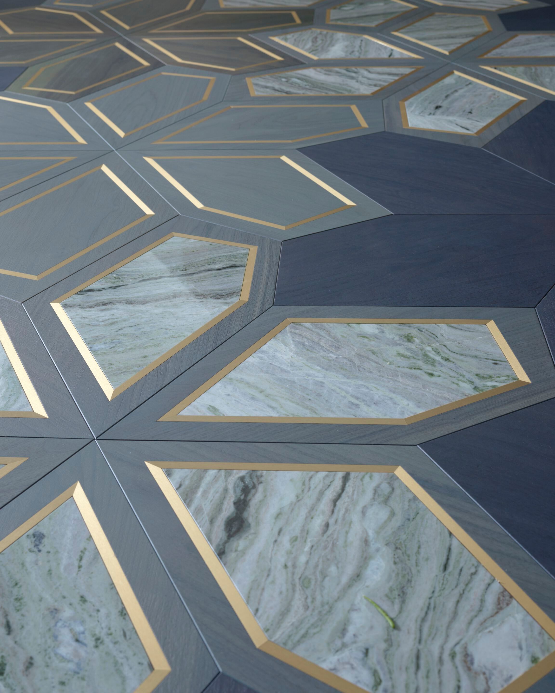 Геометрический пол из американского ореха FOGLIE D'ORO I Moduli Design ARCH-00008877 - Вид №1