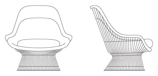 Кресло из стали и ткани с подлокотниками Knoll Platner ARCH-00015718 - Вид №4