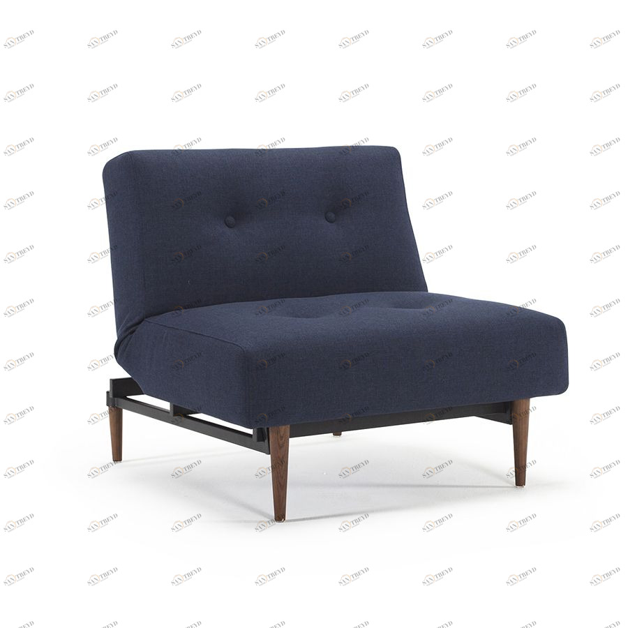 Кресло Ample с ножками Styletto из темного дерева и черной рамой, темно-синее Innovation Living AMPLECH1