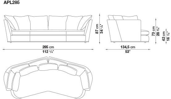 Maxalto 3-х местный тканевый диван Apollo sun-id-1478583 - Вид №6