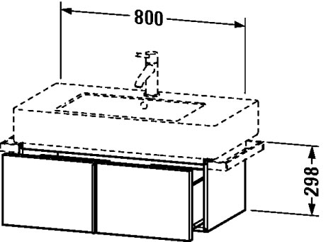 VE611305151 Тумбочка подвесная Vero #VE6113 800 x 446 мм Сосна коричневая, декор Duravit - Вид №2