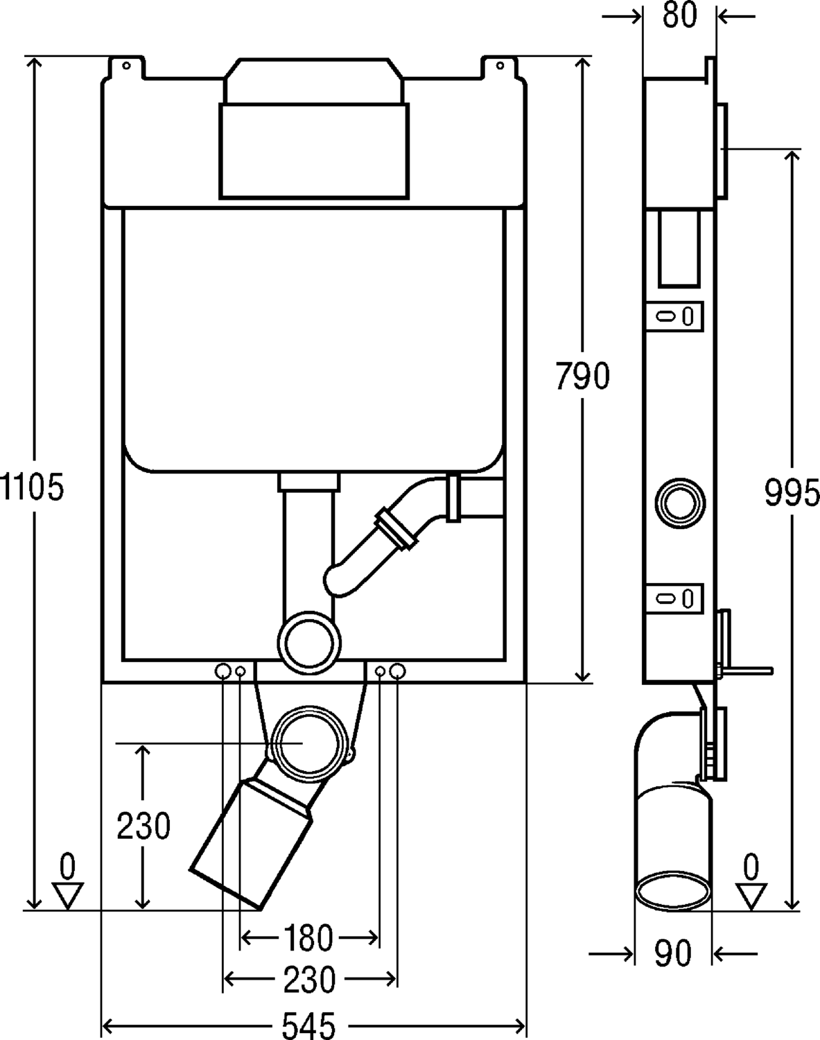 Системная техника  Viega Mono  Блоки скрытого монтажа для унитазов  Спереди VIEGA 662 752 Модель 8308.8 Santreyd  - Вид №2