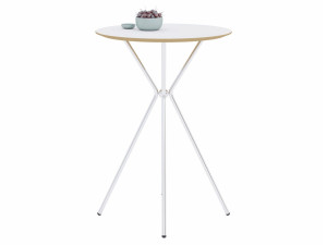 Высокий круглый ламинированный стол с металлическим основанием