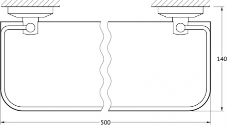 015 Полка с ограничителем 50 см (стекло) STA FBS Standard - Вид №1