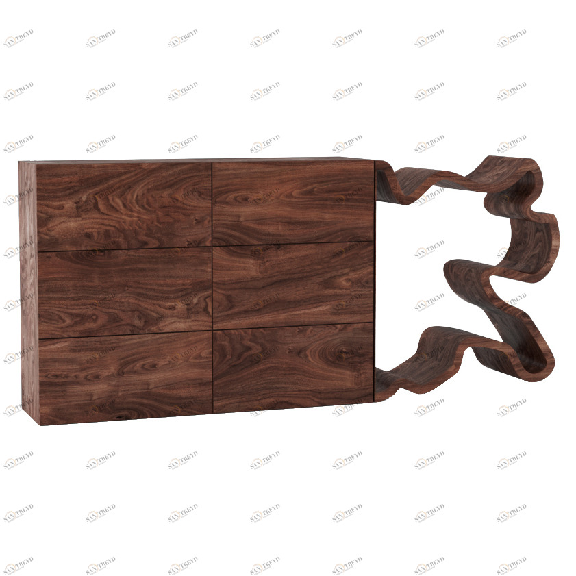 Комод с 6 ящиками орех "Пень тонкий" от Odingeniy ODINGENIY ДИЗАЙНЕРСКИЕ, КОМОДЫ "ПЕНЬ" ОТ ODINGENIY 178426 Коричневый;орех 