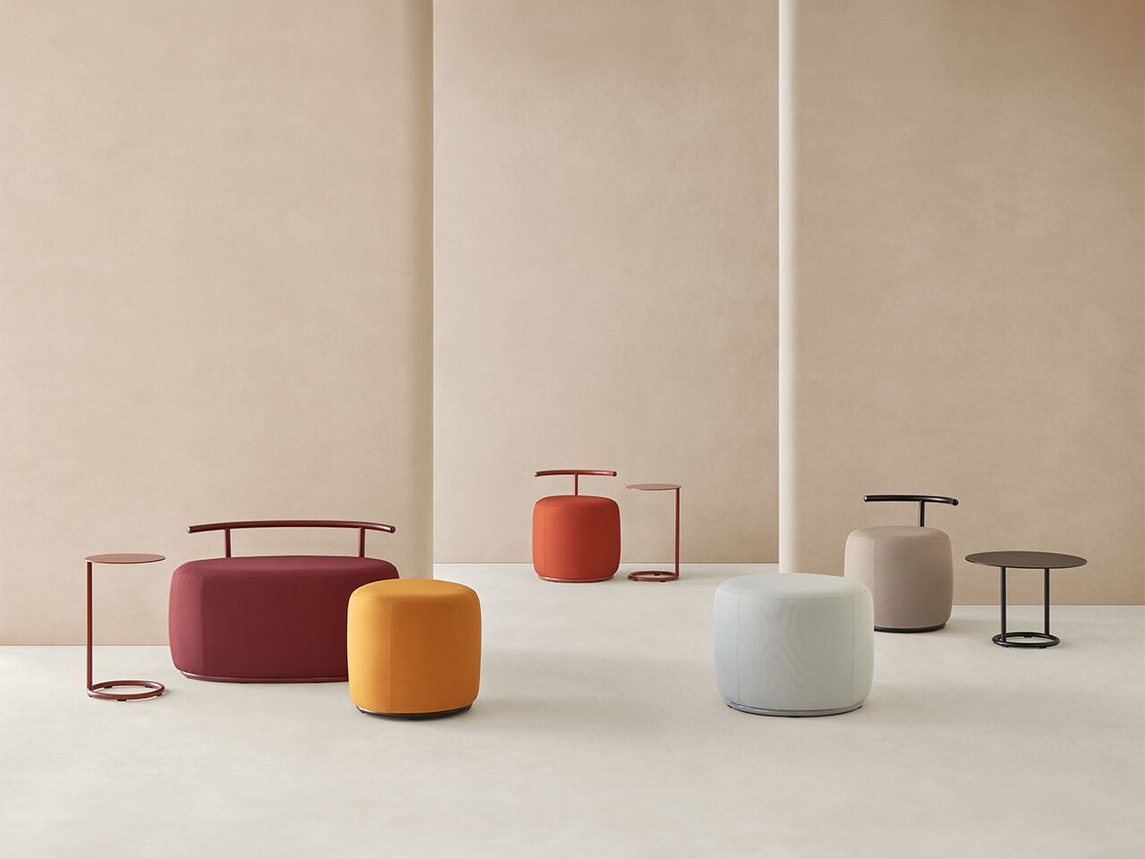 Круглый пуф из ткани Mobboli ARCH-00053147 - Вид №3