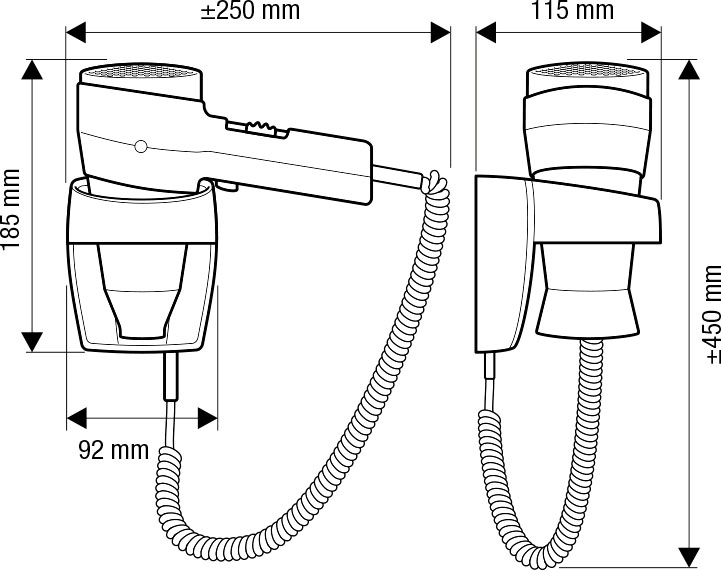 Valera Action Super Plus 1200 Black Мод.542.05 / 038A черный - 1200 Вт - фен с настенным держателем 55420050 
