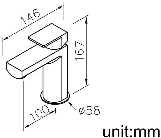 JUSTIME Смеситель для умывальника, однорычажный, на столешницу, на одно отверстие Arch 6790-90-80cp - Вид №1