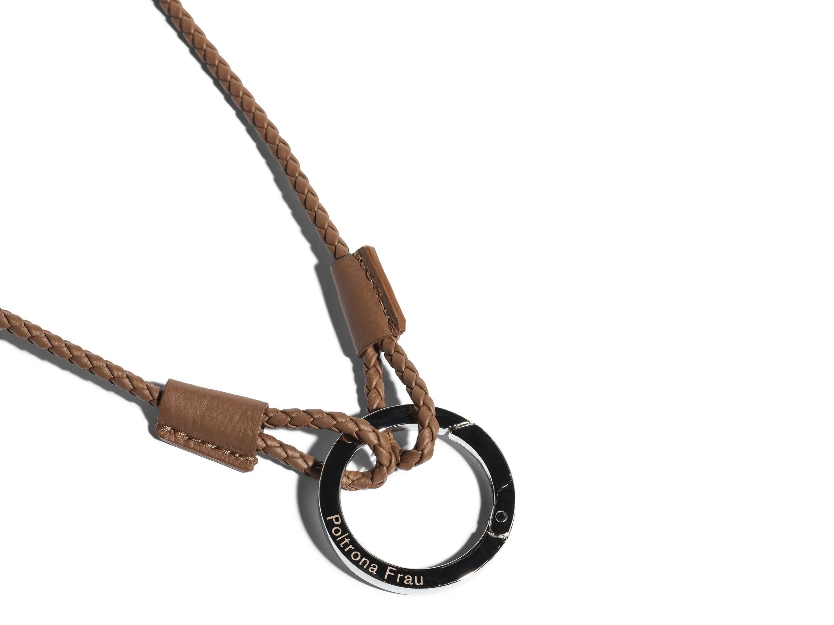 Кожаный и металлический брелок Poltrona Frau PET COLLECTION ARCH-00138364