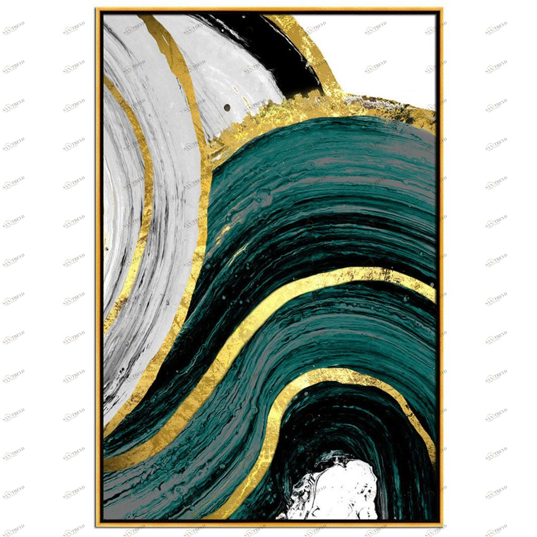 Постер прямоугольный на художественной бумаге 80х60 см "Художественная абстракция-2" EVENHOME ДИЗАЙНЕРСКИЕ 00-3878751 Белый;зеленый 