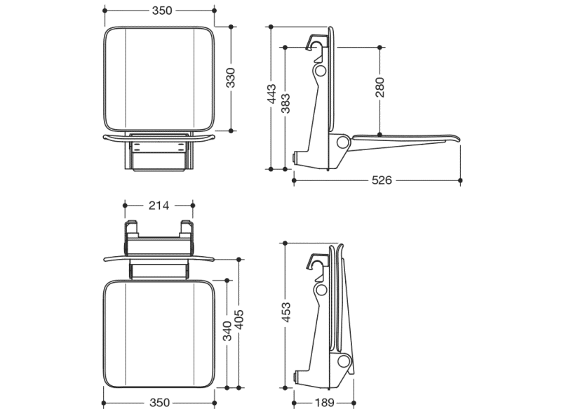 900.51.10660 подвесное сиденье HEWI System 900 - Вид №3