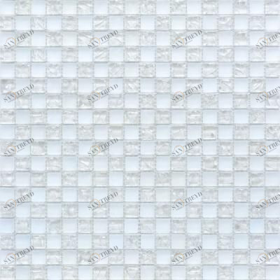 538 мозаика шахматка бел. колотый-бел.матовый 300х300 чип 15х15 (кор 0,54м/6шт/0,09м) Роскошная мозаика 