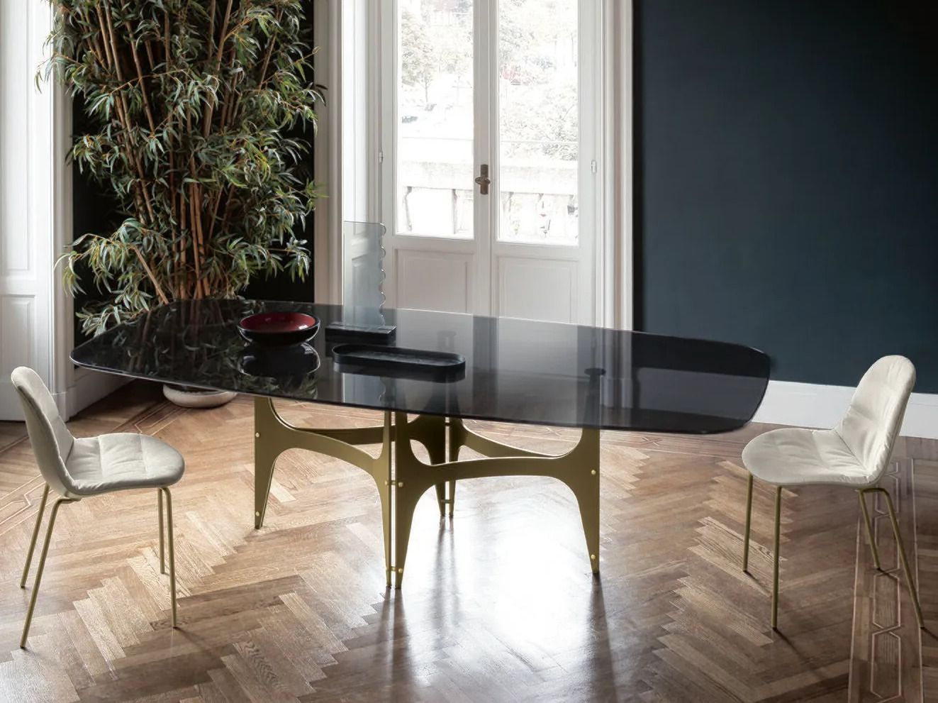 Овальный обеденный стол из стали и SuperMarmo Bontempi Casa UNIVERSE ARCH-00116989 - Вид №4