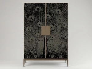 Paolo Castelli Лакированный буфет из мдф и сатинированного стекла Peacock