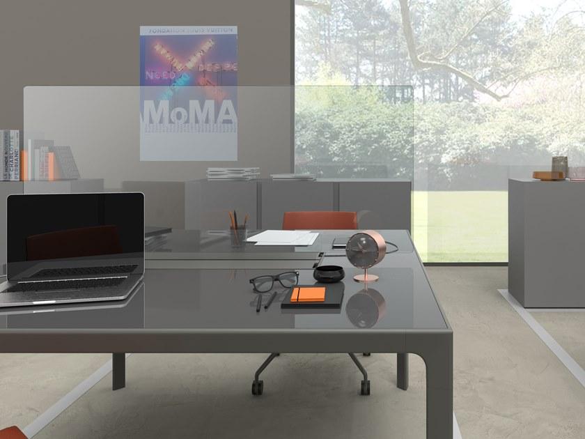 DOMUSOMNIA Опора для стеклянной перегородки с лотком для сбора кабеля Easyrack office sun-id-1509240 - Вид №5