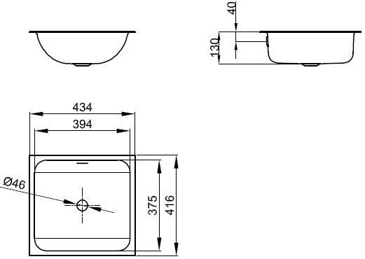 A135-a136-a137 Накладная раковина на столешницу  овальная Bette Betteone - Вид №3
