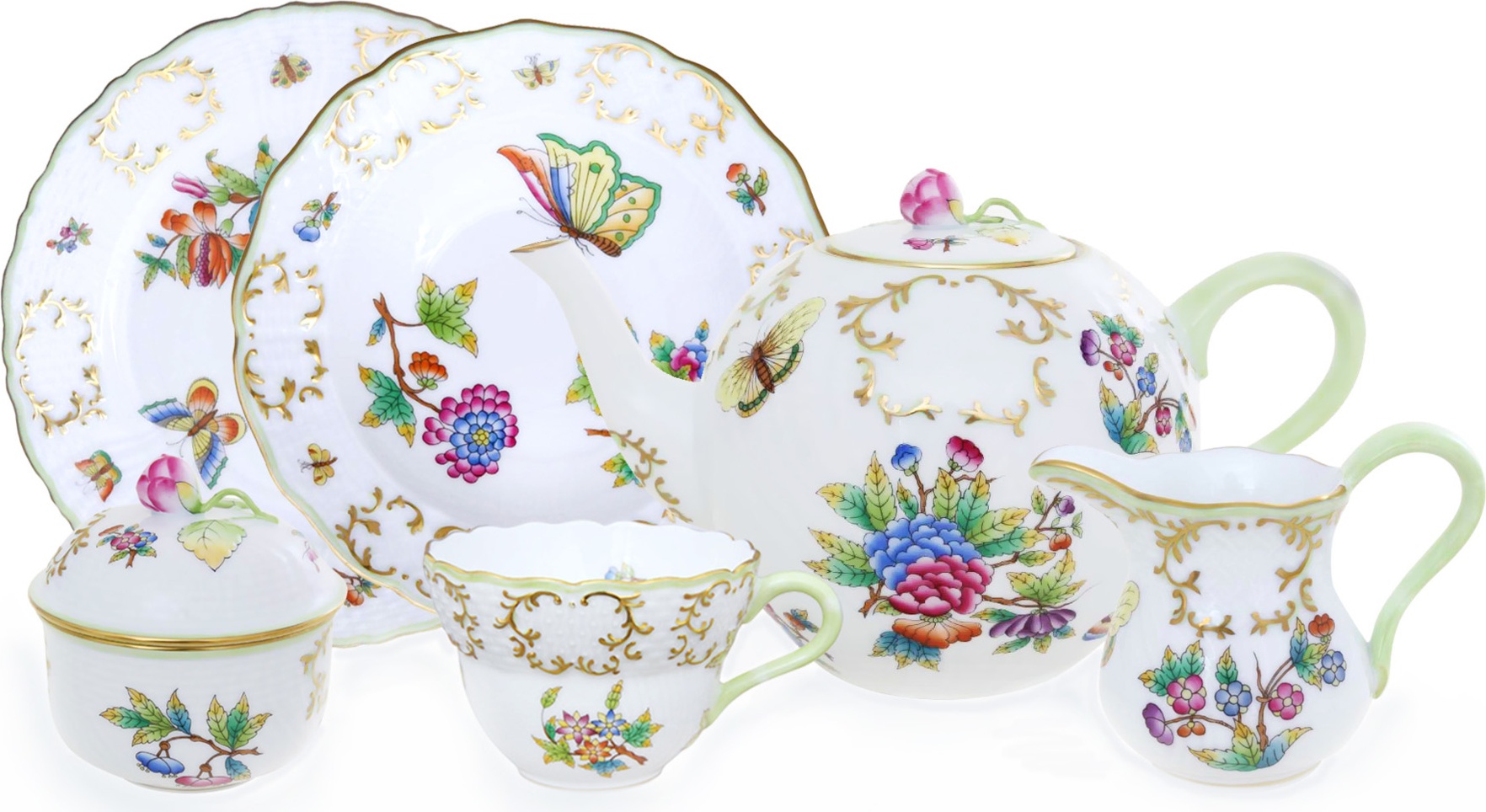 10671471 Herend Сервиз чайный Тет-а-Тет Herend Вечность на 2 персоны 9 предметов Фарфор 