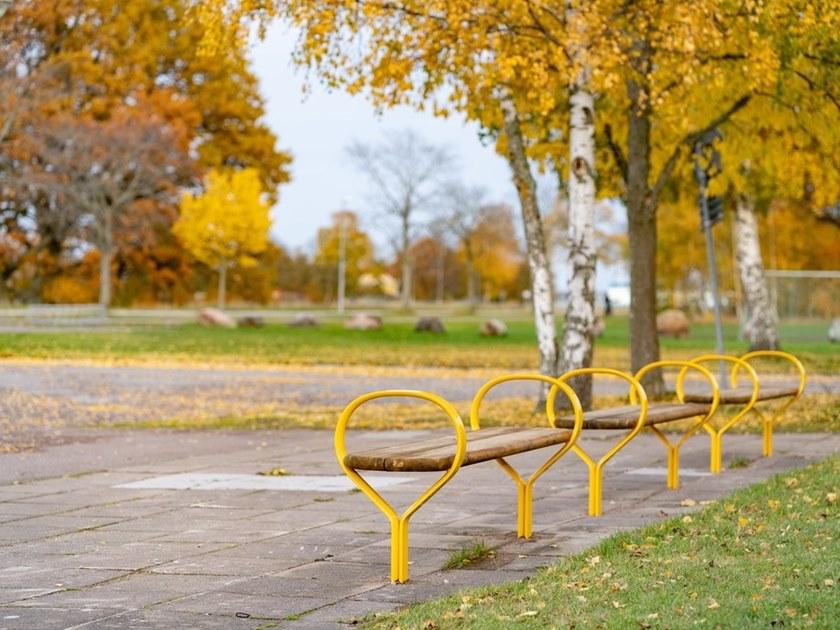 VESTRE Деревянная скамья без спинки в современном стиле с подлокотниками Folk sun-id-1505357 - Вид №4