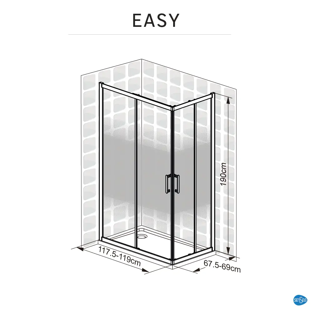 Комплект стекол для душевой ширмы Sensea Easy 120x80 см стекло с шелкографией, цвет профиля на выбор 88103659 STLM-2139524 - Вид №25