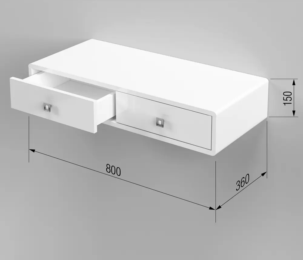 91227420 Консоль Regent style 80x15x36 см 2 ящика ЛДСП цвет белый STLM-1090789