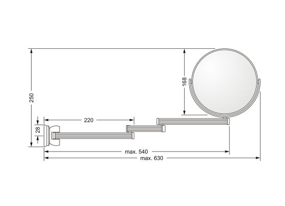 Косметическое зеркало JOERGER Serie 1909 109.00.314.000 - Вид №1