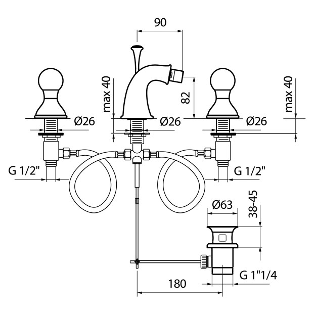 KA710202065 Смеситель для биде Webert Karenina  - Вид №1