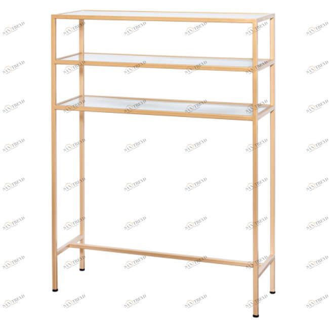 Консоль металлическая золотая со стеклянными полками Галла FOR MISS  263956 Золото;прозрачный 