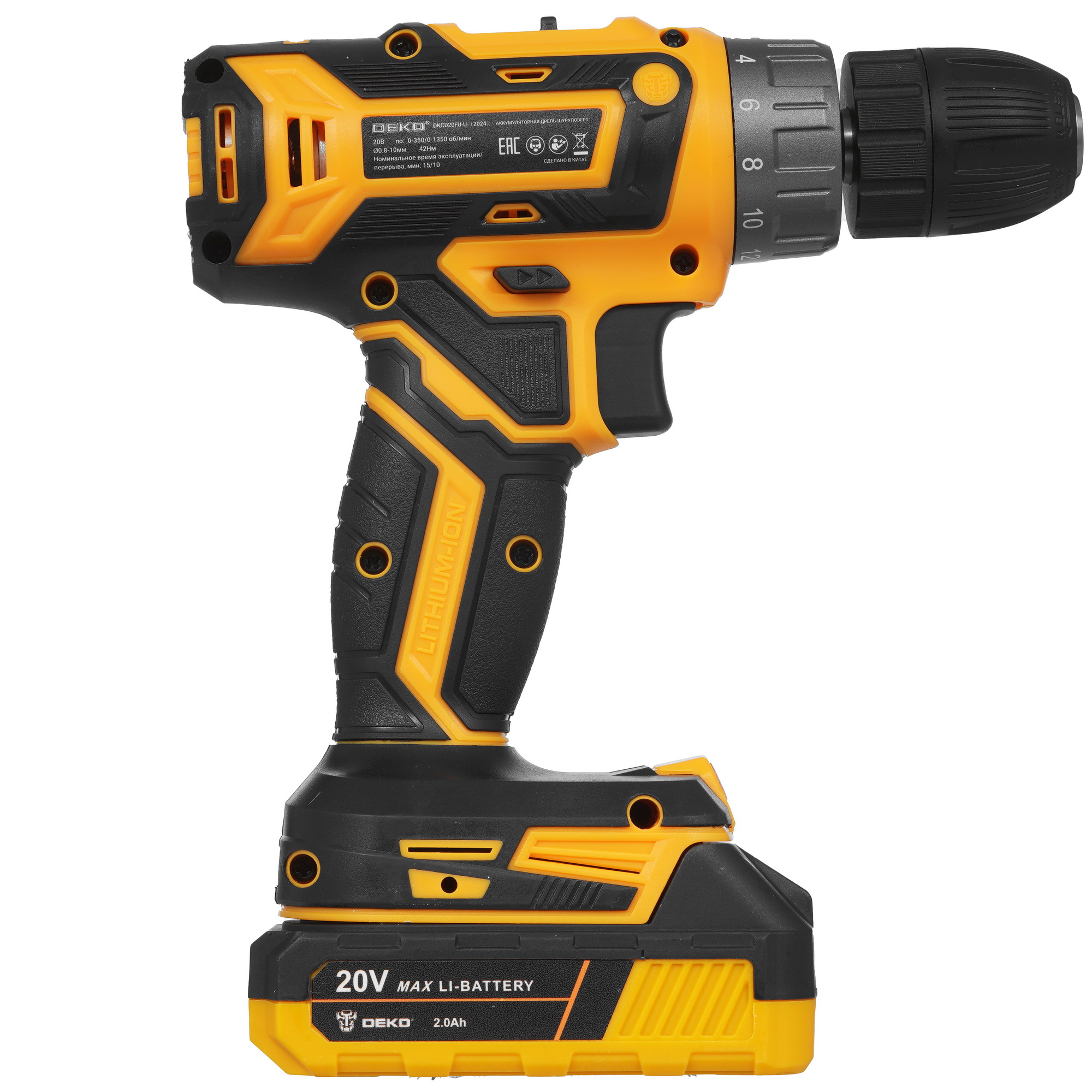 Дрель-шуруповерт DEKO DKCD20FU-Li 063-4149 UNV 20V 9080282 STDN-0104923 - Вид №1