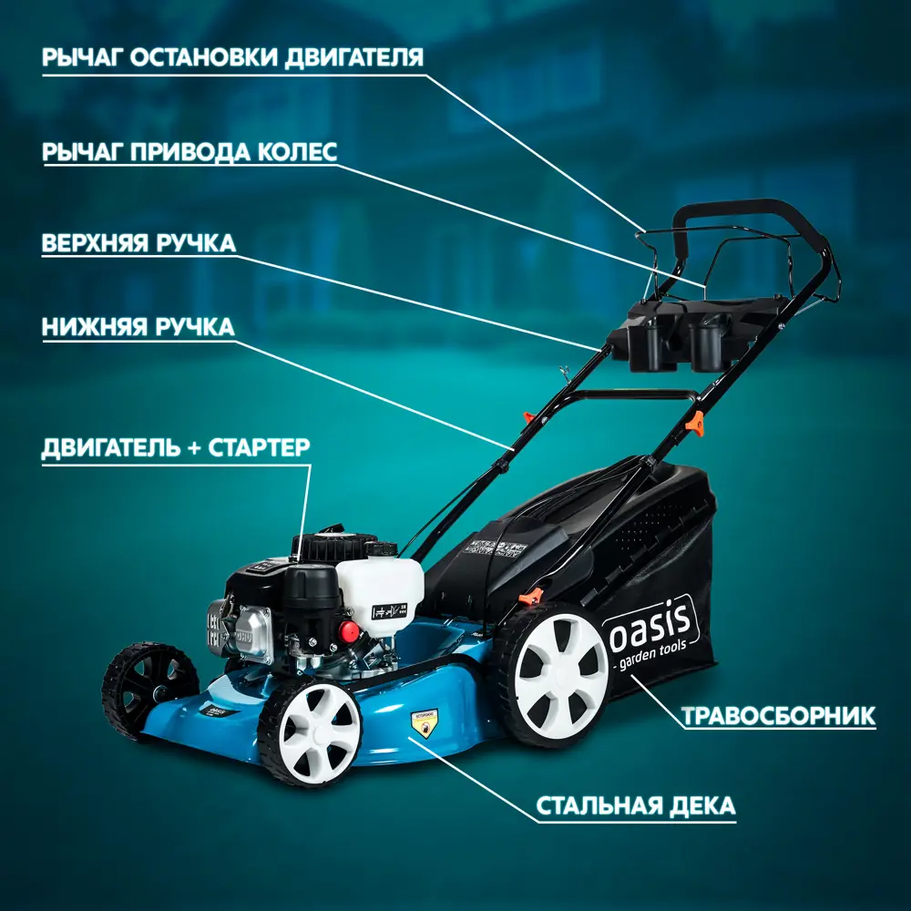 Газонокосилка бензиновая Oasis Garden Tools GB-32 6 л.с. 53 см 89361536 STLM-2165976  - Вид №12