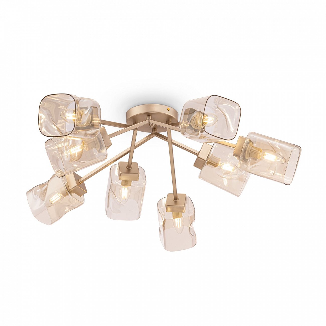 Светильник подвесной с 8 стеклянными плафонами матовое золото Isabella FR5095CL-08G FREYA MODERN 00-3957018 Золото - Вид №2